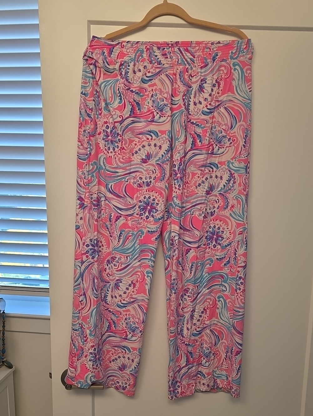 Lilly Pulitzer Pink Multicolor Swirl Wide-Leg Pants